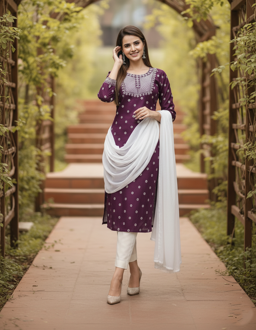 Traditional Indian Salwar Suit / Kurti Set